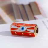 Evil Eye Beads Tube Metal Brass Based Bead Knotting Supplies