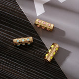 Evil Eye Beads Tube Metal Brass Based Bead Knotting Supplies