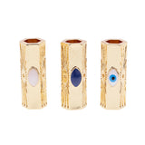 Evil Eye Beads Tube Metal Brass Based Bead Knotting Supplies