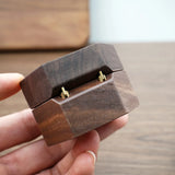 Walnut Wood Jewelry Storage Box Chinese Style Wooden Ring Case