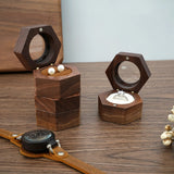Walnut Wood Jewelry Storage Box Chinese Style Wooden Ring Case