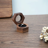 Walnut Wood Jewelry Storage Box Chinese Style Wooden Ring Case
