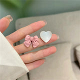 Pink Bowknot Asymmetric Ear Cuffs Girls Earrings