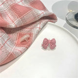 Pink Bowknot Asymmetric Ear Cuffs Girls Earrings