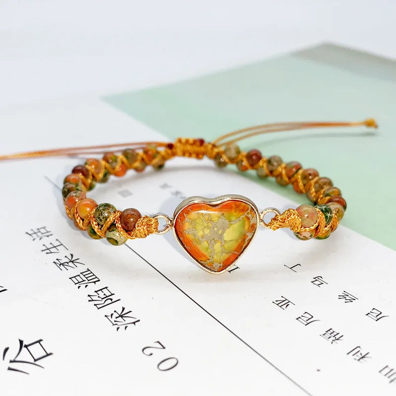 Love Bracelet Hand Woven Natural Stone Charm Evil Eye Charms