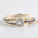 Love Bracelet Heart Stone 3 Strands Leather Rope Woven Monther Gift