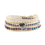 Love Bracelet Heart Stone 3 Strands Leather Rope Woven Monther Gift