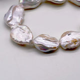 Freshwater Pearl Bracelet Silver Coin Shape Baroque Pearl Bracelet
