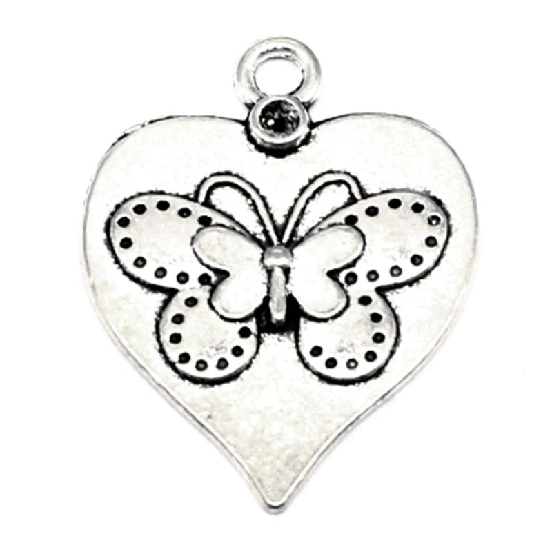 50pcs Love Butterfly Charm Jewelry Making DIY Finding 20x26mm