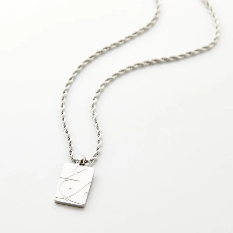 Love Calligraphy Necklace Ayatul Kursi Allah Alhamdulilah Stainless Steel