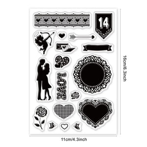 Love Clear Stamps Transparent Silicone Stamp Cupid Lace Lover Flower