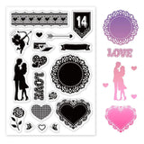 Love Clear Stamps Transparent Silicone Stamp Cupid Lace Lover Flower