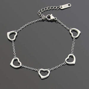 Love Couple Heart String Stainless Steel Women Bracelet