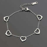 Love Couple Heart String Stainless Steel Women Bracelet
