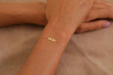 Love Name Bracelet, Rose Name Bracelet, Dainty Name Bracelet - Mother Son Gift