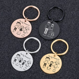 Family Love Keychain Engraved Parents Children Present Keyring