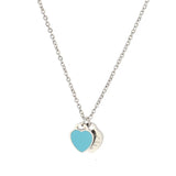 Double Heart Enamel Forever Love Necklace Pendant Chain Choker