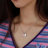 Double Heart Enamel Forever Love Necklace Pendant Chain Choker