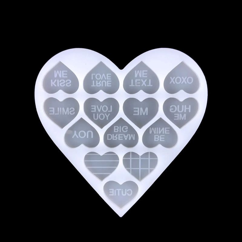 Love Earrings Crystal Epoxy Resin Mold DIY Love Letter Silicone Mold