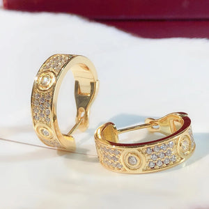 Sterling Silver Rose Earrings with Diamonds Clasp Stud