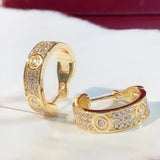 Sterling Silver Rose Earrings with Diamonds Clasp Stud