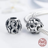 Retro Dazzling Zircon Beads Charm Bracelet DIY Sterling Silver 925