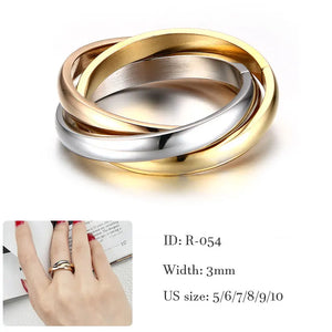 Love Faith Hope Triple Interlocked Engagement Rings for Women