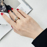 Love Faith Hope Triple Interlocked Engagement Rings for Women