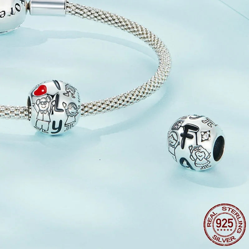 Love Family 925 Sterling Silver Charm Bead