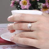 S925 Freshwater Pearl Ring Mounting, Micro Inlay Open Ring Setting