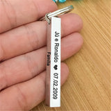 Personalized Love Gift Charm Keytag Bar Keychain Couples Anniversary Present