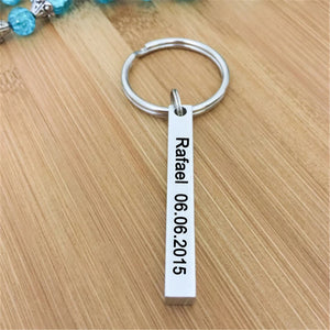 Personalized Love Gift Charm Keytag Bar Keychain Couples Anniversary Present