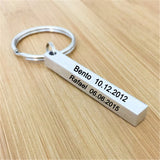 Personalized Love Gift Charm Keytag Bar Keychain Couples Anniversary Present