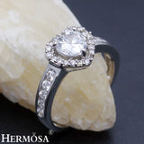Heart-Shaped Zircon Wedding Rings Size 7# 8#