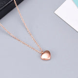 Love Heart 18k Yellow Plated Pendant Necklace For Women