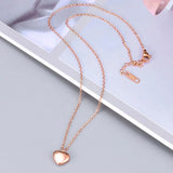 Love Heart 18k Yellow Plated Pendant Necklace For Women