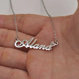 Love Heart Andrea Name Necklace for Women