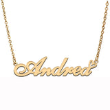 Love Heart Andrea Name Necklace for Women