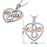 Love Heart Angel Wings Pendant Chain 925 Sterling Silver Rose Endless Necklace