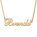 Love Heart Brenda Name Necklace Stainless Steel & Silver