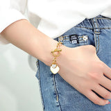 Love Heart Charm Bracelets Silver Stainless Steel Bracelet&Bangle Jewelry