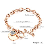 Love Heart Charm Bracelets Silver Stainless Steel Bracelet&Bangle Jewelry
