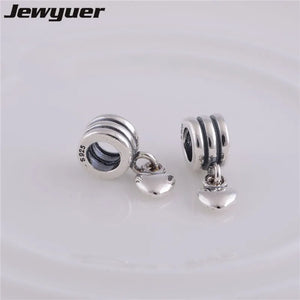 925 Sterling Silver Love Heart Charms for Bracelets Bangles DIY Making