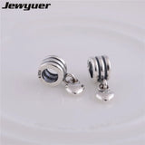 925 Sterling Silver Love Heart Charms for Bracelets Bangles DIY Making