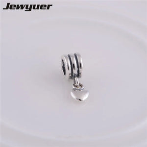 925 Sterling Silver Love Heart Charms for Bracelets Bangles DIY Making