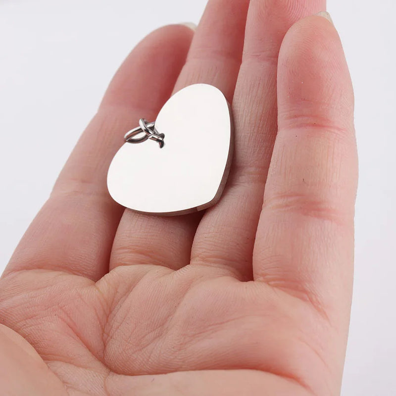 Heart Charms 0.8x7mm Stainless Steel Pendant 20pcs