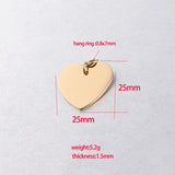 Heart Charms 0.8x7mm Stainless Steel Pendant 20pcs