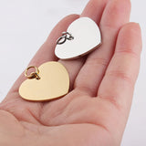 Heart Charms 0.8x7mm Stainless Steel Pendant 20pcs