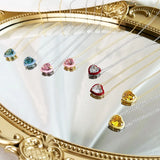 Silver CZ Heart Necklace Enamel Candy Chain Women Wedding Jewelry