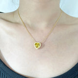 Silver CZ Heart Necklace Enamel Candy Chain Women Wedding Jewelry